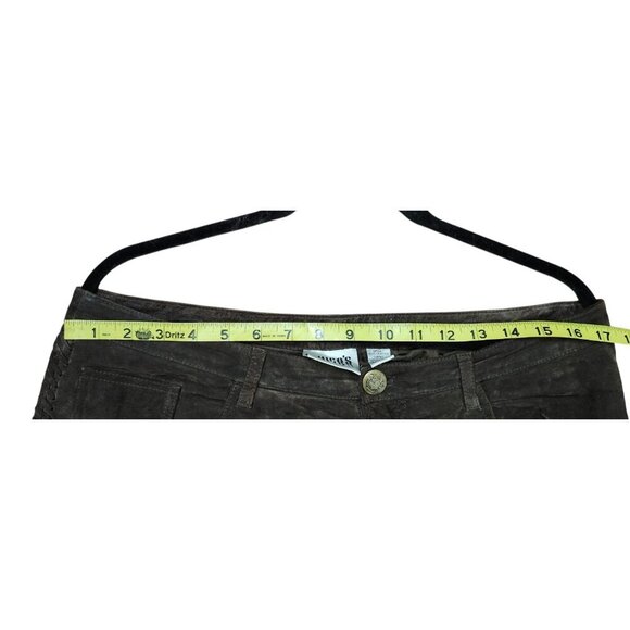 Chico's Suede Brown 100% Leather Women's Pants Size 25 Seam Detailing - Picture 14 of 14